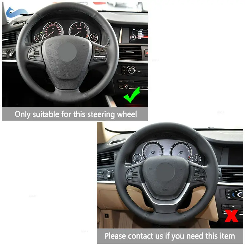 Чехол сделай сам с плетением на руль автомобиля для BMW X3 F25 2011-2016 X5 F15 2013 2014 2015 2016 2017