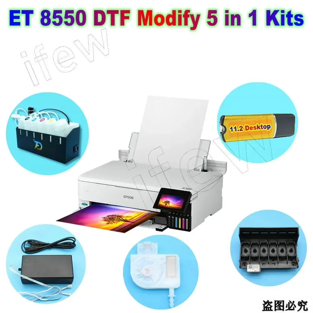 L8050 L18050 Комплекты модификации принтера DTF Полный набор для Epson ET 8550 XP 15000 Ink System RIP Usb