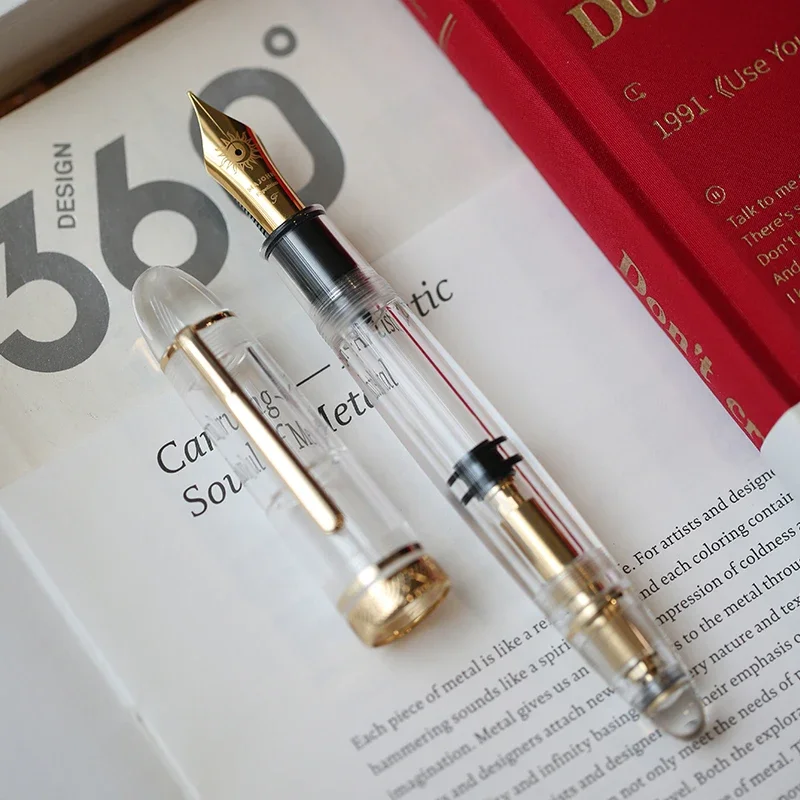 

Гладкая наконечник MAJOHN P140 NO.8 F/M, акриловый поршень, огромная прозрачная перьевая ручка, эбонитовая подача, большая емкость, чернила для письма, роскошная ручка