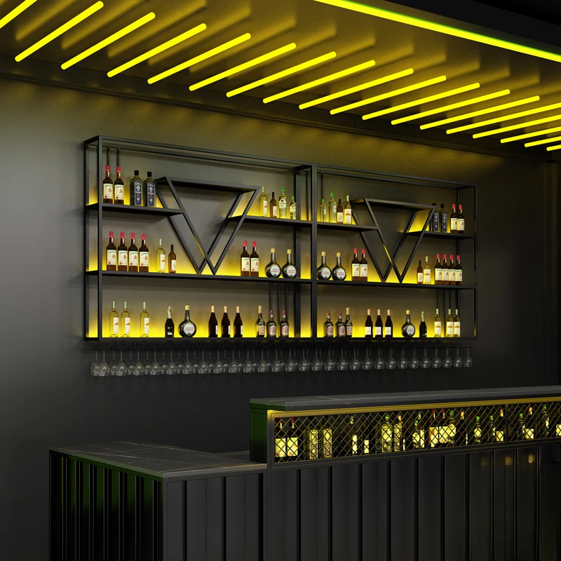 Креативная настенная Винная стойка для бара барбекю магазина