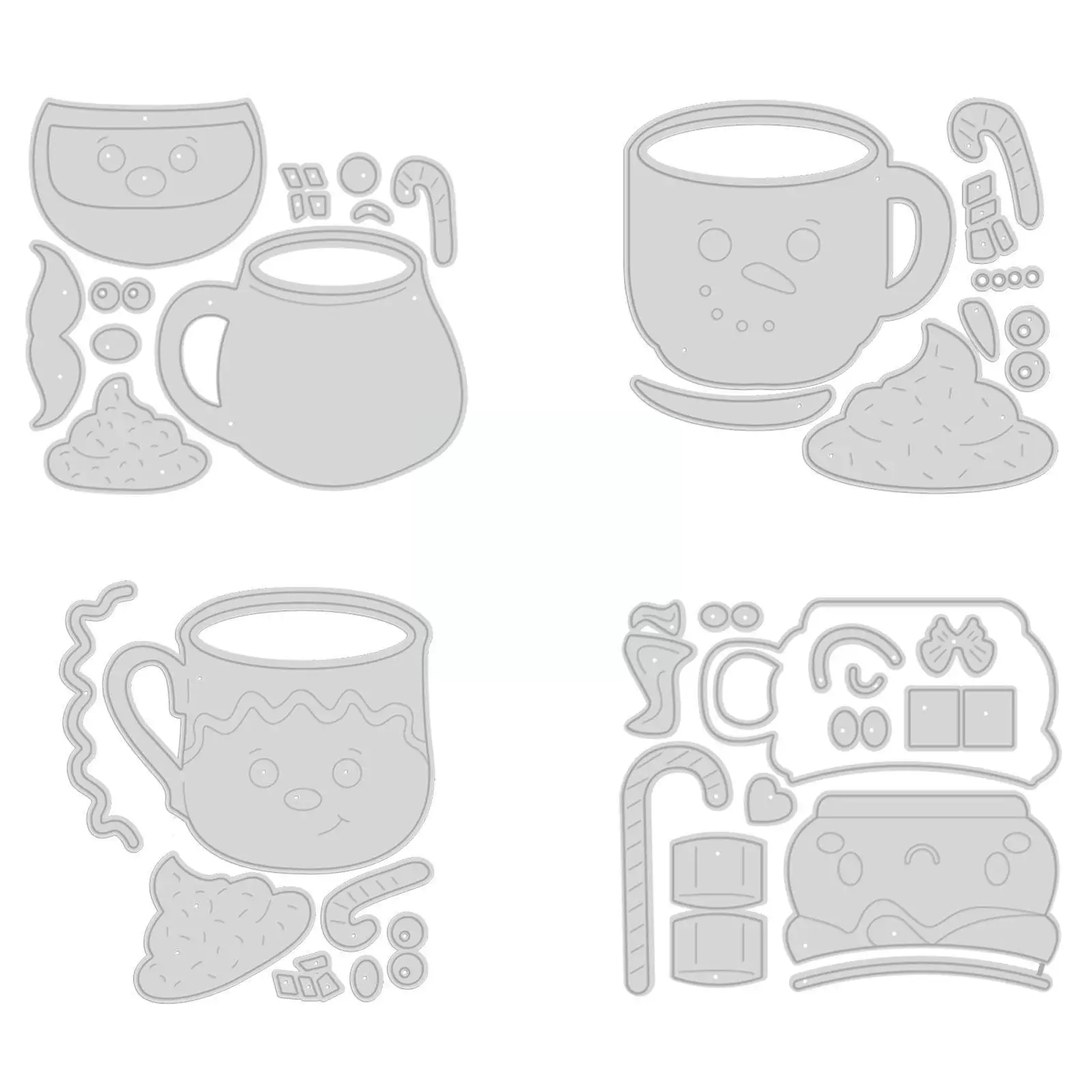 

Christmas Gingerbread Teacup Metal Cutting Dies Diy Photo Paper Decorative Santa Embossing Crafts Album Die Snowman Scrapbo N5b7