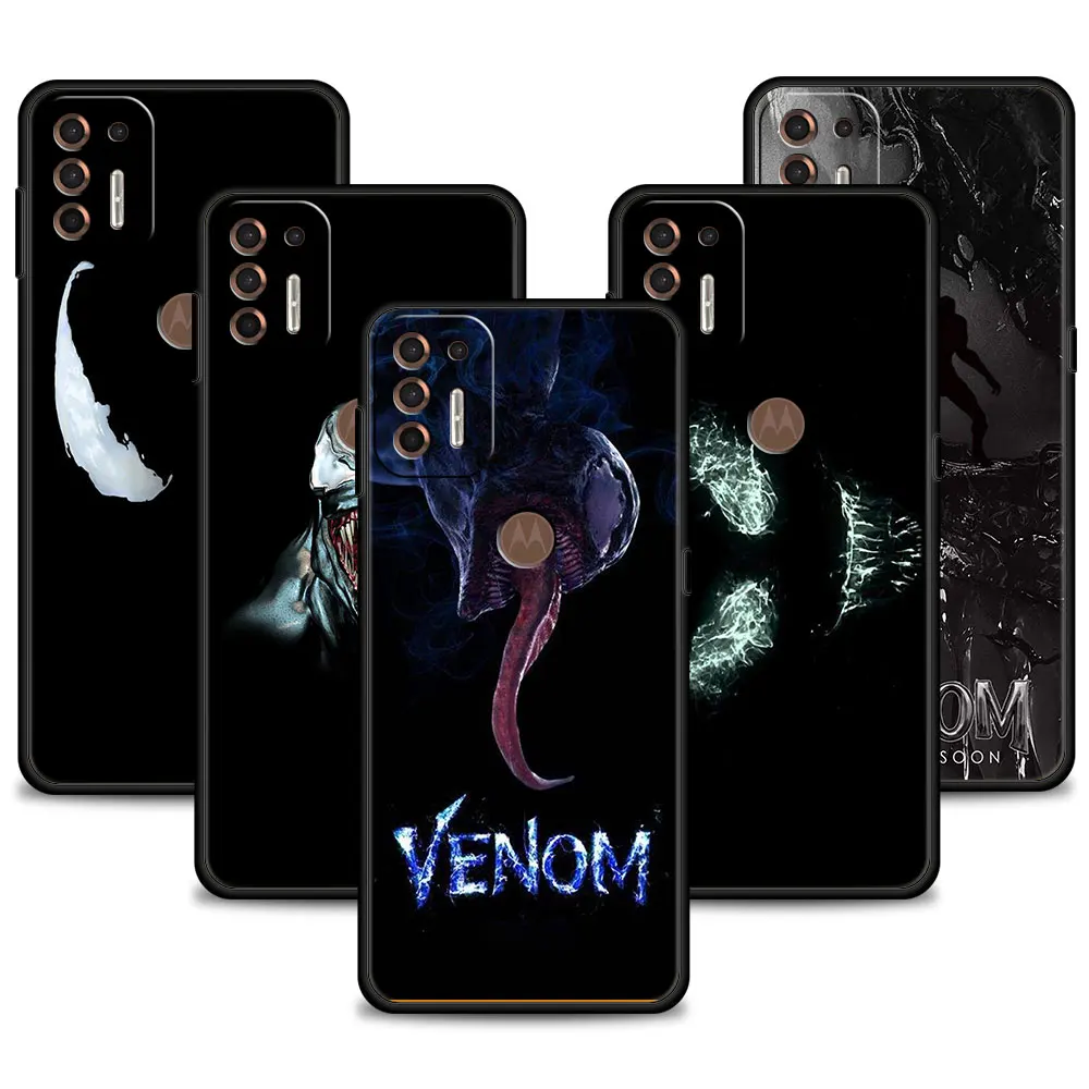 

For Motorola G22 G71 G60 G30 G8 Power Lite Plus G200 5G One Fusion G31 G60S G9 Play Marvel Venom Super Hero Para Celular Funda
