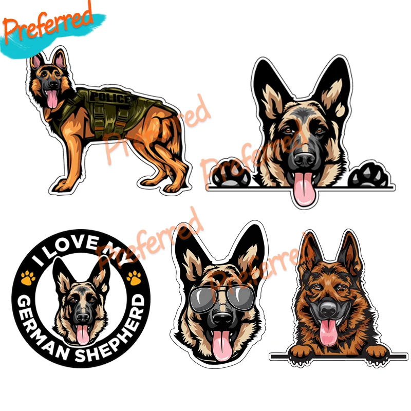 

WickedGoodz German Shepherd K9 Decal - Police Dog Bumper Sticker - for Laptops Tumblers Windows Cars Trucks Walls
