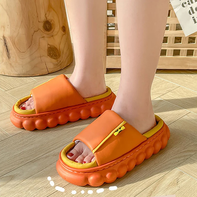 Spring Autumn Home Slippers Women Breathable Linen Slippers Thick Sole Slippers Female Indoor Unisex Anti-slip Floor Shoes Men