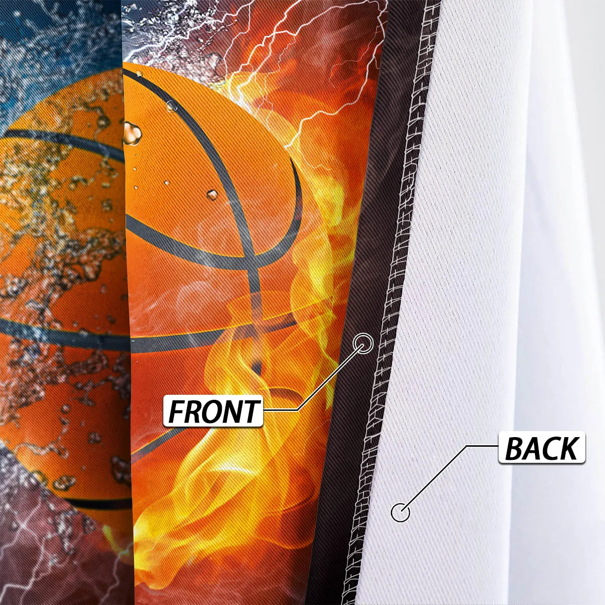 Двойная баскетбольная огненная занавеска с крово-красным дизайном для