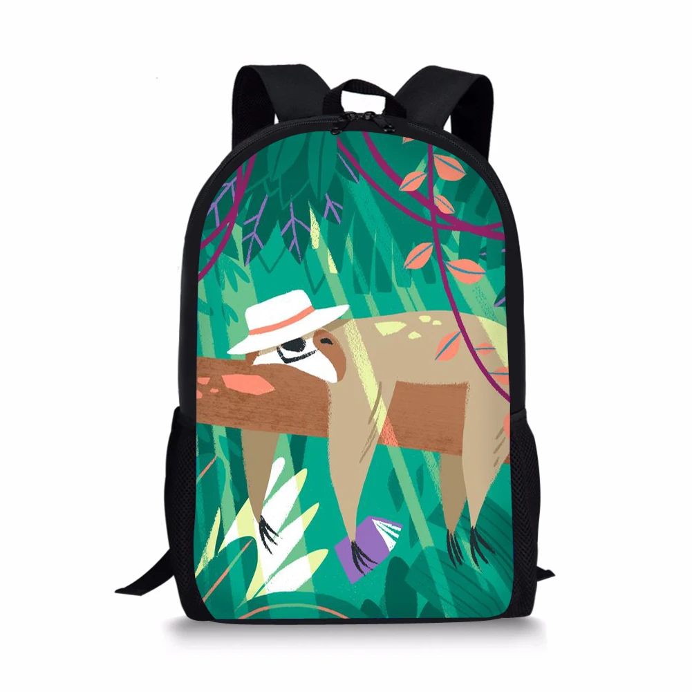 Cute Sloth Style Print New Large Schoolbag Student School Backpack Waterproof Bagpack Capacity Primary Book Bags