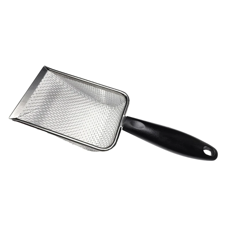 Reptile Stainless Steel Sand Scoop Metal Shovel Sifter Fine Mesh Terrarium Substrate Cleaner Corner Sifter Cleaner 40JE