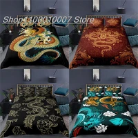 dragon duvet cover soft luxury exotic animal pattern bedding sets asian culture theme comforter cover with pillowcases for boys