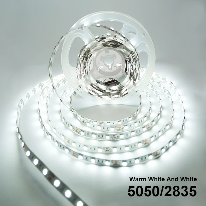 

LED Strip Light 12V SMD2835/SMD5050 60Led Flexible Waterproof Led Lights For Home Room Decoration 10m/20m Warm White Cool White