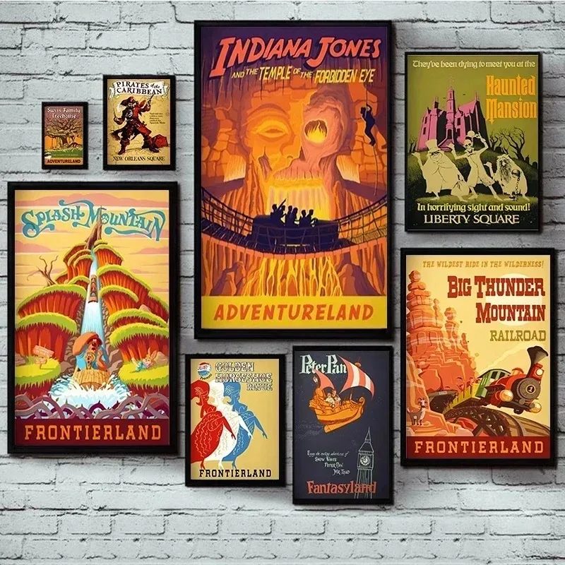 Винтажные аттракционы Диснея Уолт фантастика искусство рисования на стену