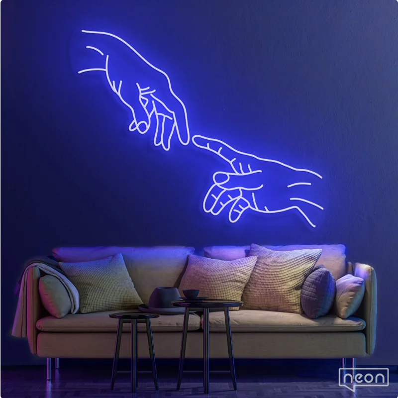 Wanxing Hand Of God LED Neon Sign Light Nterior Design Office  Hotel Shop Art Room Bedroom Wedding Clue Wall Decor Blessing Gift