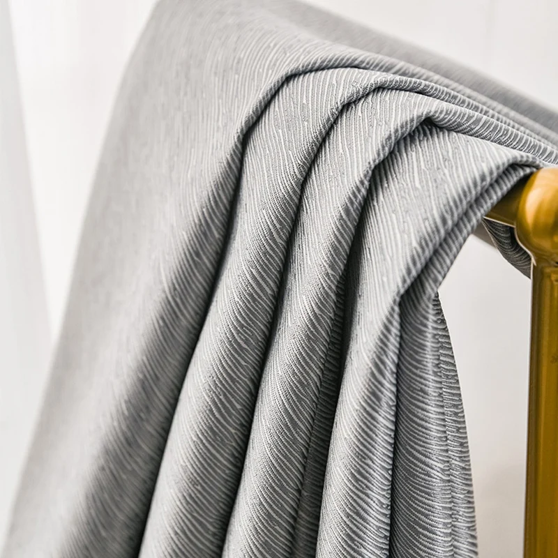 

Gray Elegant Jacquard Curtains Light Luxury High Blackout Curtains for The Bedroom Living Room Noise Reduction Heat Insulation