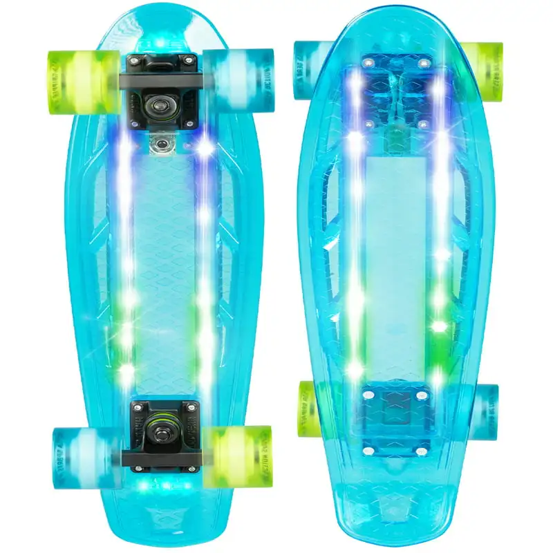 

Skateboard Retro Mini Cruiser 62mm Wheels - Penny Style Complete Board Blue