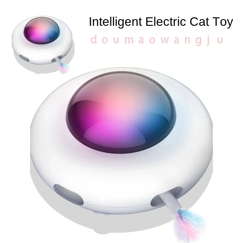 

Xiaomi Cats Teaser Toys Interactive Dolls UFO Feather Stick Spinning Pet Turntable Catching Training Electronic Components