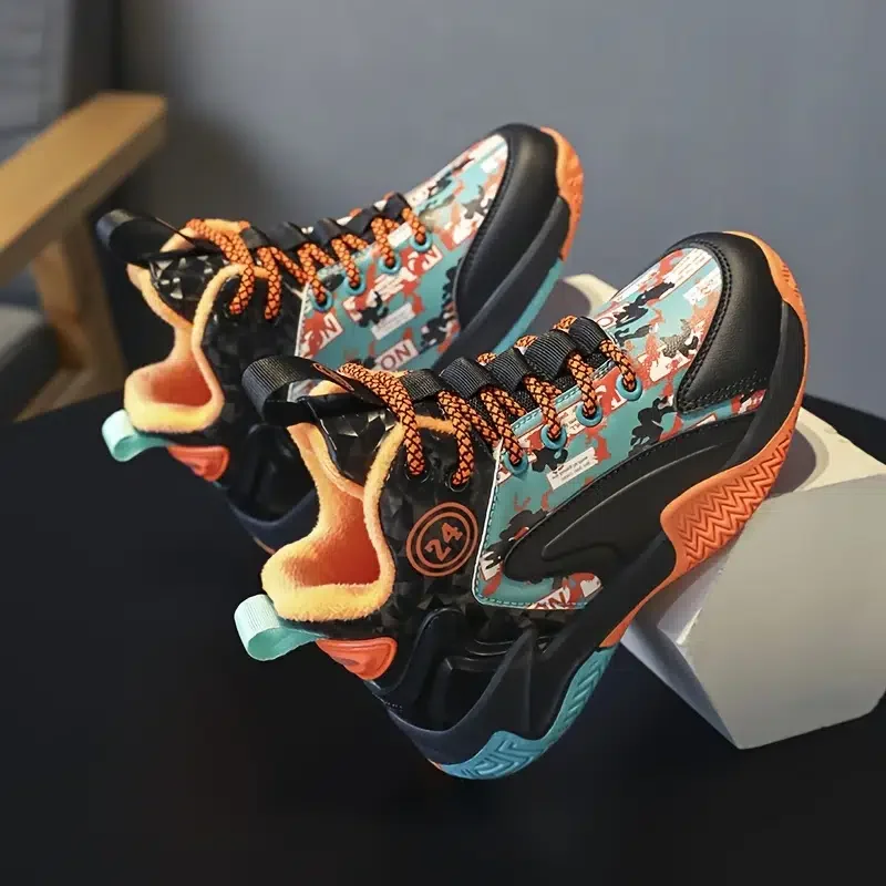 Boys New Wear-resistant Basketball Shoes Non-slip Shock-absorbing And Breathable Suitable For Outdoor Sports