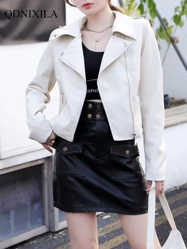 Leather Jacket Women High-end Sense PU Leather Jacket Women's Fashion Versatile Motorcycle Loose Short Jackets
