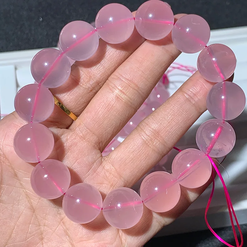 

10 to 11mm Natural Rose Quartz Crystal Pretty Bracelet For Women Jewelry Gift