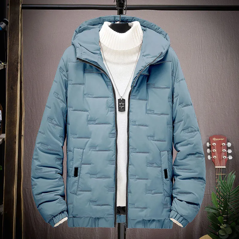 Men's Cotton Jacket Winter New Thickened Hooded Casual Fashion Large Size Cotton Jacket