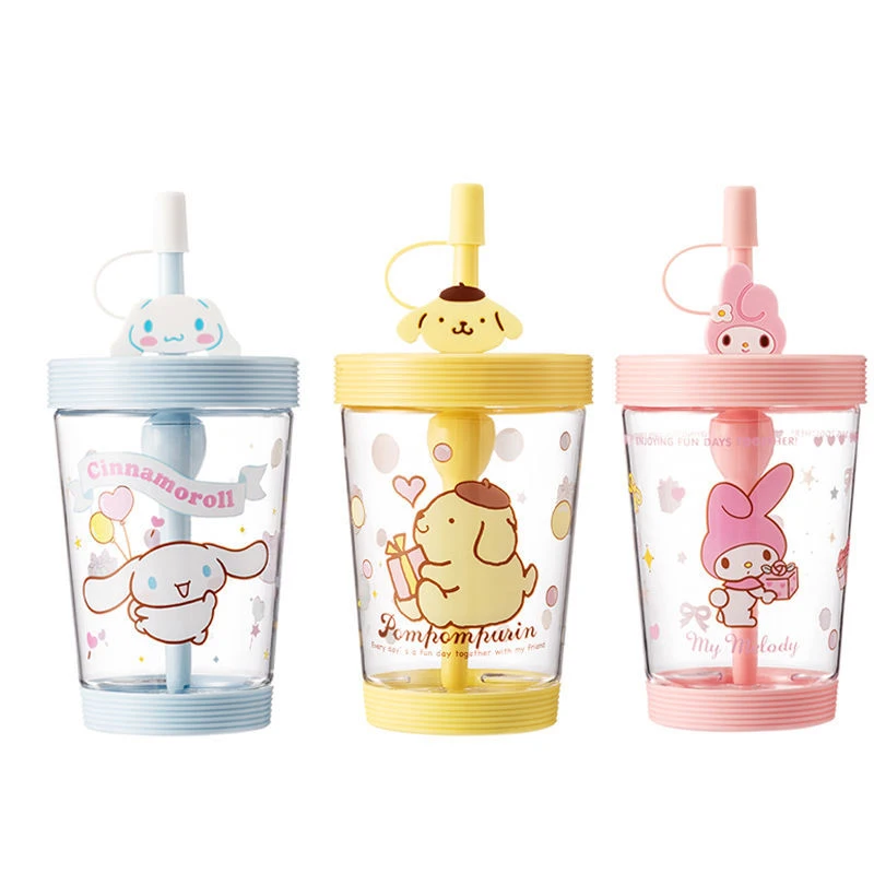 

Кавайная Sanrios аниме пуриновая собака соломенная чашка мультфильм Kuromi My Melody Cinnamoroll соломенная чашка для воды милая девочка праздничный подар...