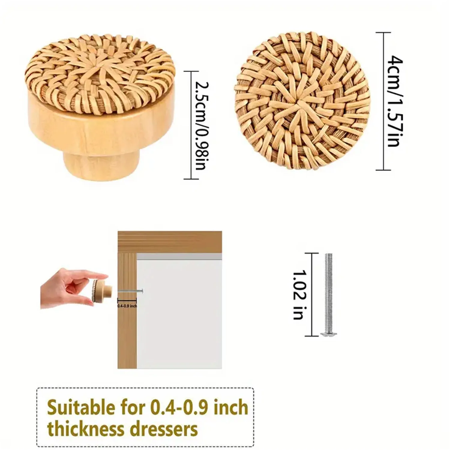 

Деревянные ручки из ротанга в стиле бохо