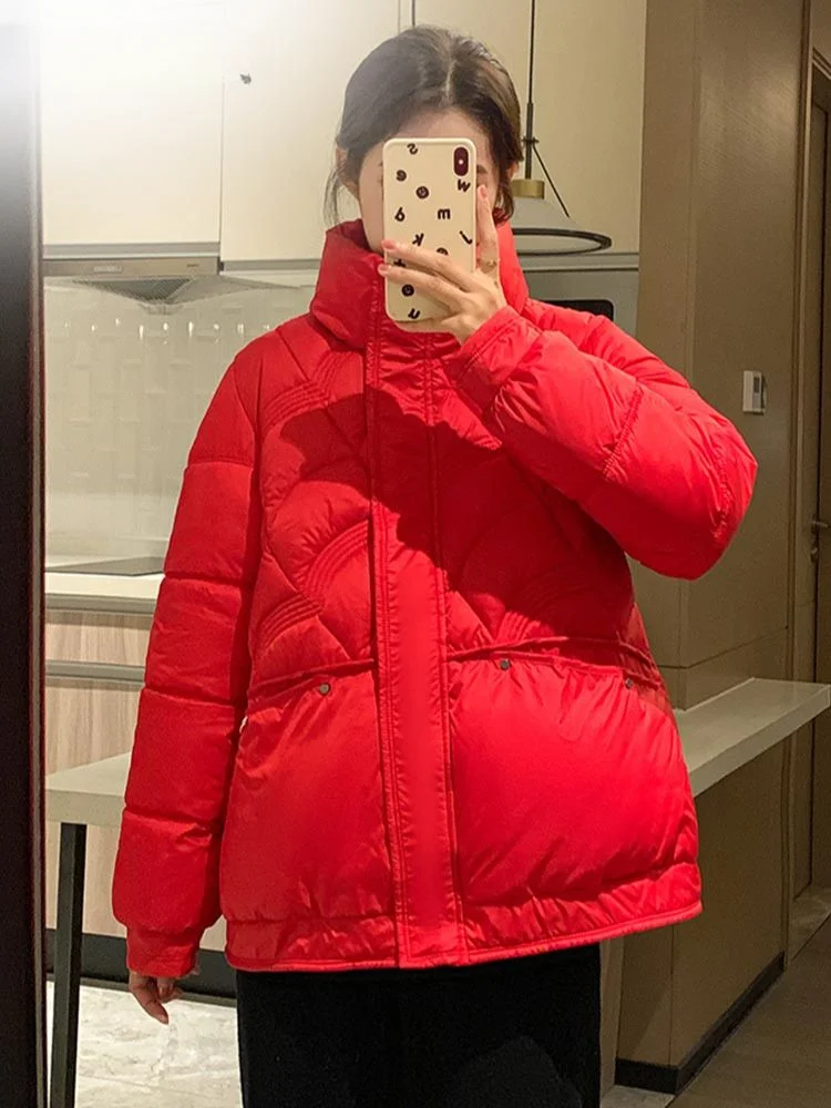 MEILLY DOLPHIN 2023 New Short Parkas Women Stand Collar Down Cotton Padded Winter Jacket Thick Warm Winter Coat Female Outerwear