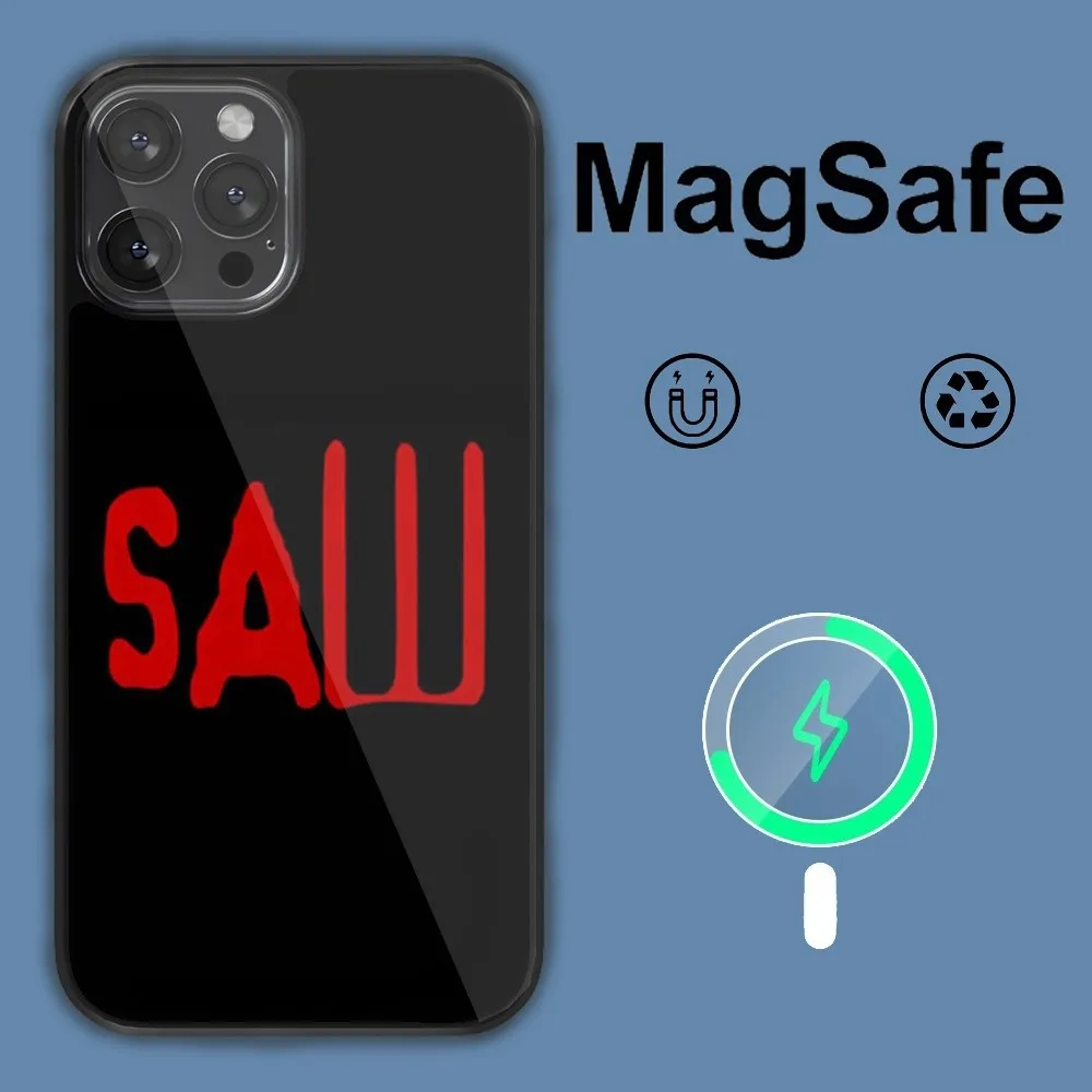 Чехол для телефона с изображением фильма пилы iPhone 14 13 12 11 15 Pro Max Plus Magsafe Магнитный