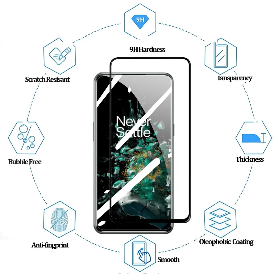 Tempered Glass Oneplus 10T Nord 2T Película/Cristal One plus 10 T 9RT Screen Protector Oneplus Nord 2 T 9R Glass For Oneplus10T
