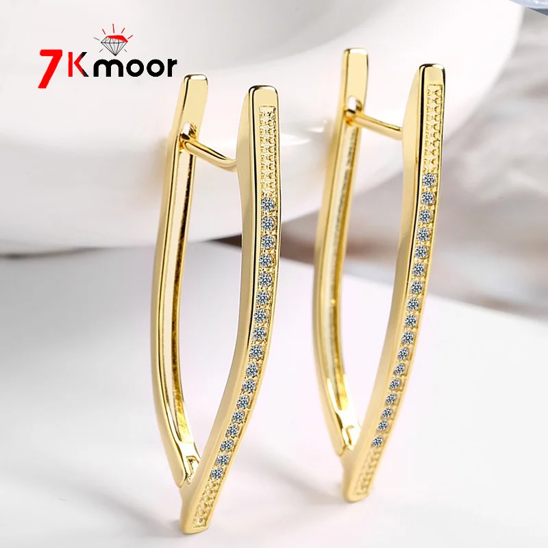 Простой V-образный необычный геометрический дизайн с застежкой для ушей, искусственный цвет для женщин, изящные украшения