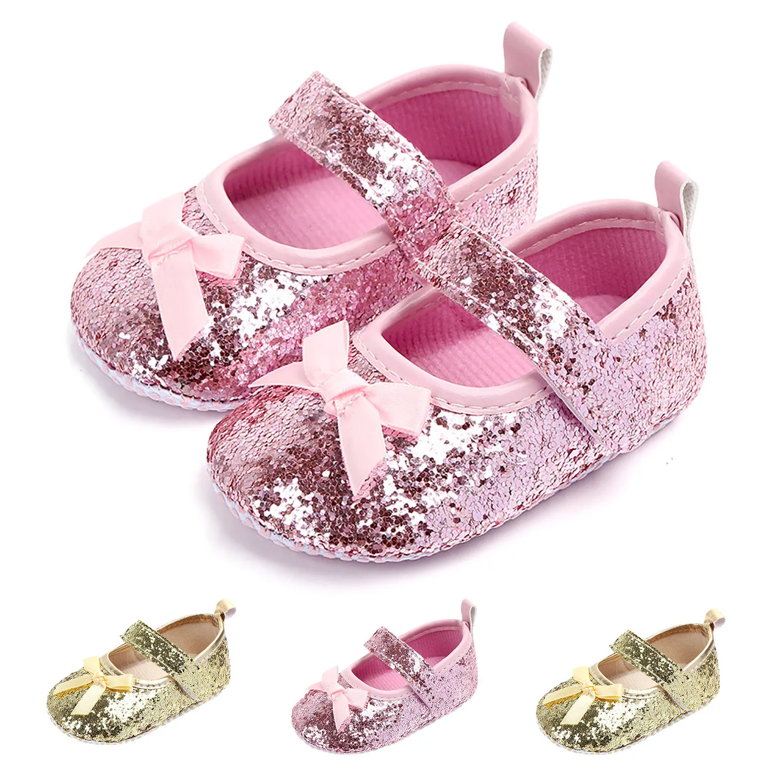 

Infant Newborn Baby Girls First Walkers Spring Summer Girls Soft Sole Sequins Toddler Shoes Toddler Walkers Shoes Princess Shoes