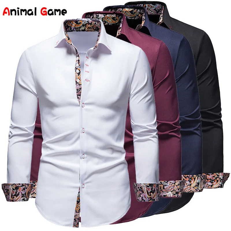 

Men's Sirt wit Collar Wite Sirts Man Lon Sleeve Men's Sirts 2023 Mens Polo Sirts for Men Famous Brands