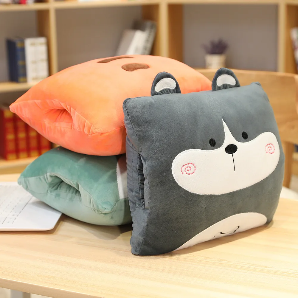 

2 In1 Cartoon Animal Pillow Quilt Multifunctional Office Dormitory Nap Blanket Air Conditioning Blanket Car Sofa Sitting Cushion