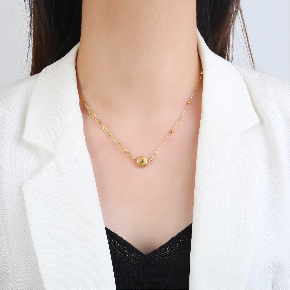 Stamping Elizabeth 1998 Australia Coin Pendant Choker Double Sided Gold Plated Stainless Steel Gift Keepsake Necklace images - 6
