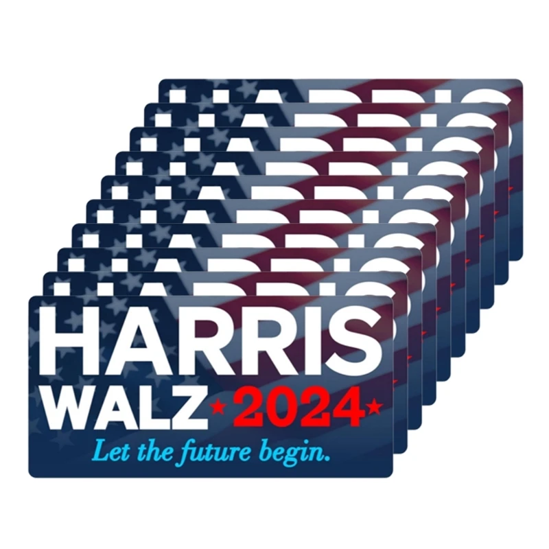 10 упаковок автомобильных клейких наклеек Harris Walz 2024 наклейки на окна автомобиля