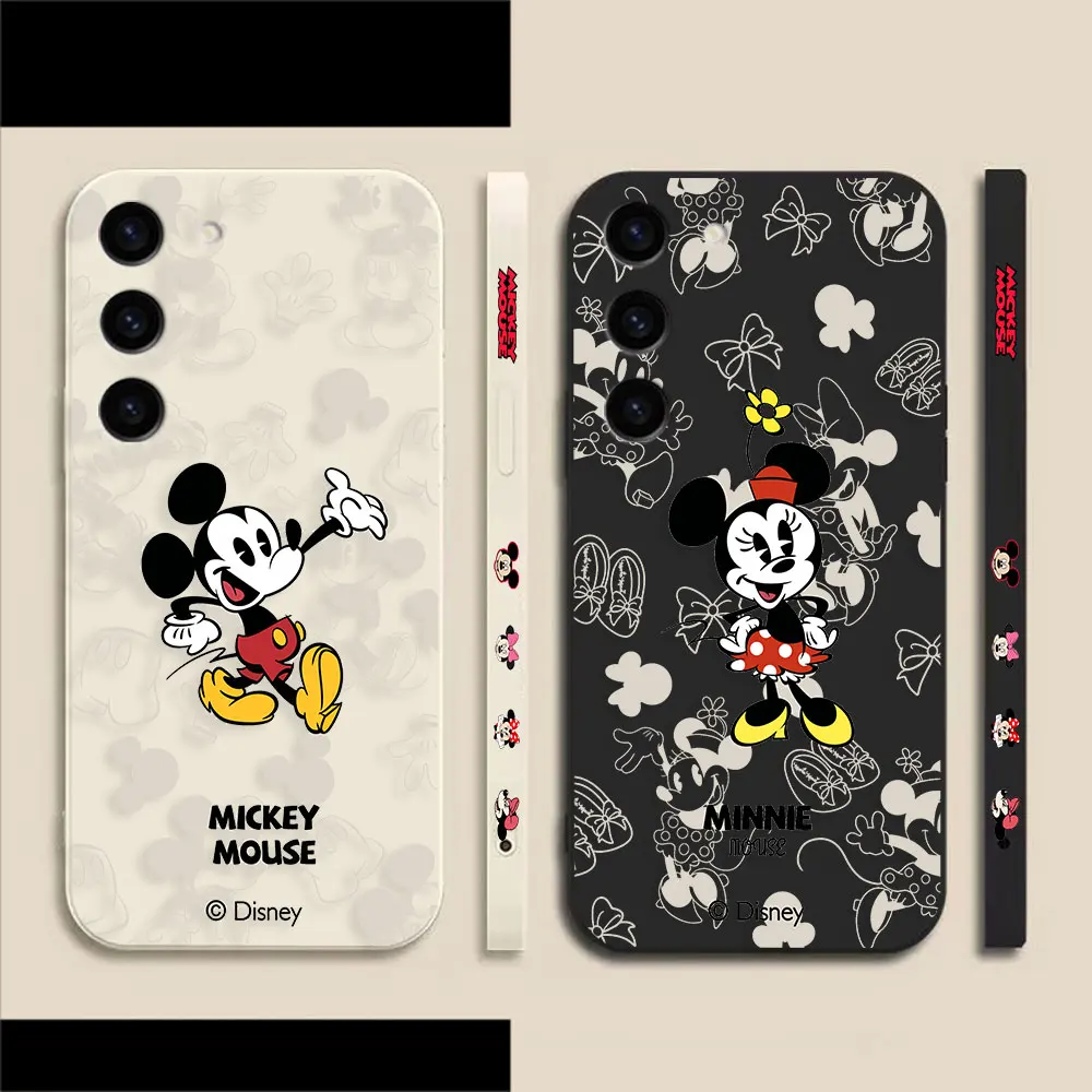 

Cute Mickey Minnie Mouse Case For Samsung Galaxy S23 S22 S21 S20 FE S11 S11E S10 S10E S9 S30 Ultra Plus 4G 5G Colour Liquid Case