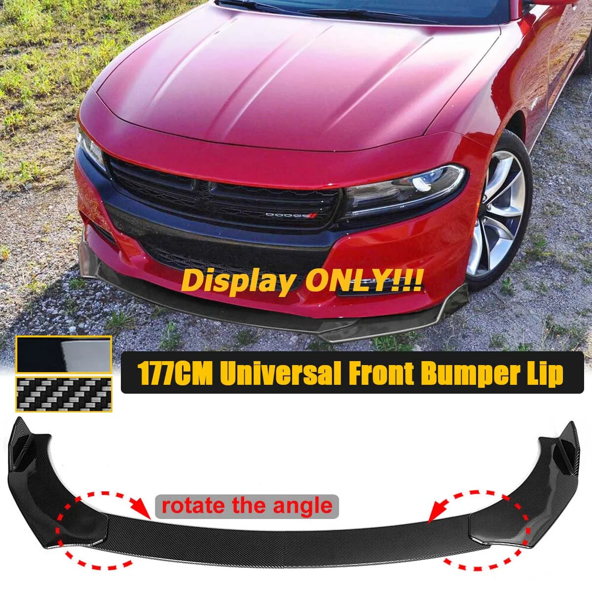 

177CM Universal For Dodge Charger RT SRT SXT 2006-2020 Front Bumper Lip Spoiler Splitter Body Kit Guards Cover Car Accessories