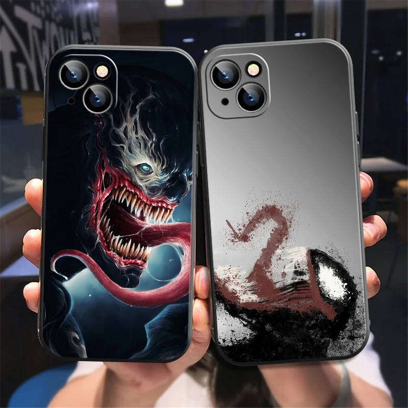 

Marvel Venom Phone Case For iPhone 13 12 11 Pro 12 13 Mini X XR XS Max SE 6 6s 7 8 Plus Black Coque Back Carcasa Funda Soft