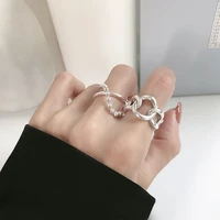 fmily minimalist ball chain ring s925 sterling silver new geometric hollow fashion hip hop punk jewelry for girlfriend gift