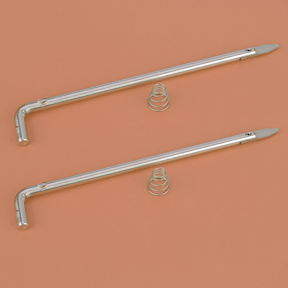2 набора серебристых упорных стержней из нержавеющей стали с пружинами для