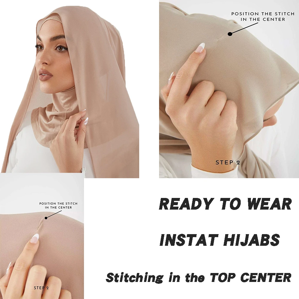 

Шифоновый хиджаб с шапками, эластичная трикотажная ткань, шифоновый внутренний шарф, повязка на голову, эластичный хиджаб, накидка на голов...