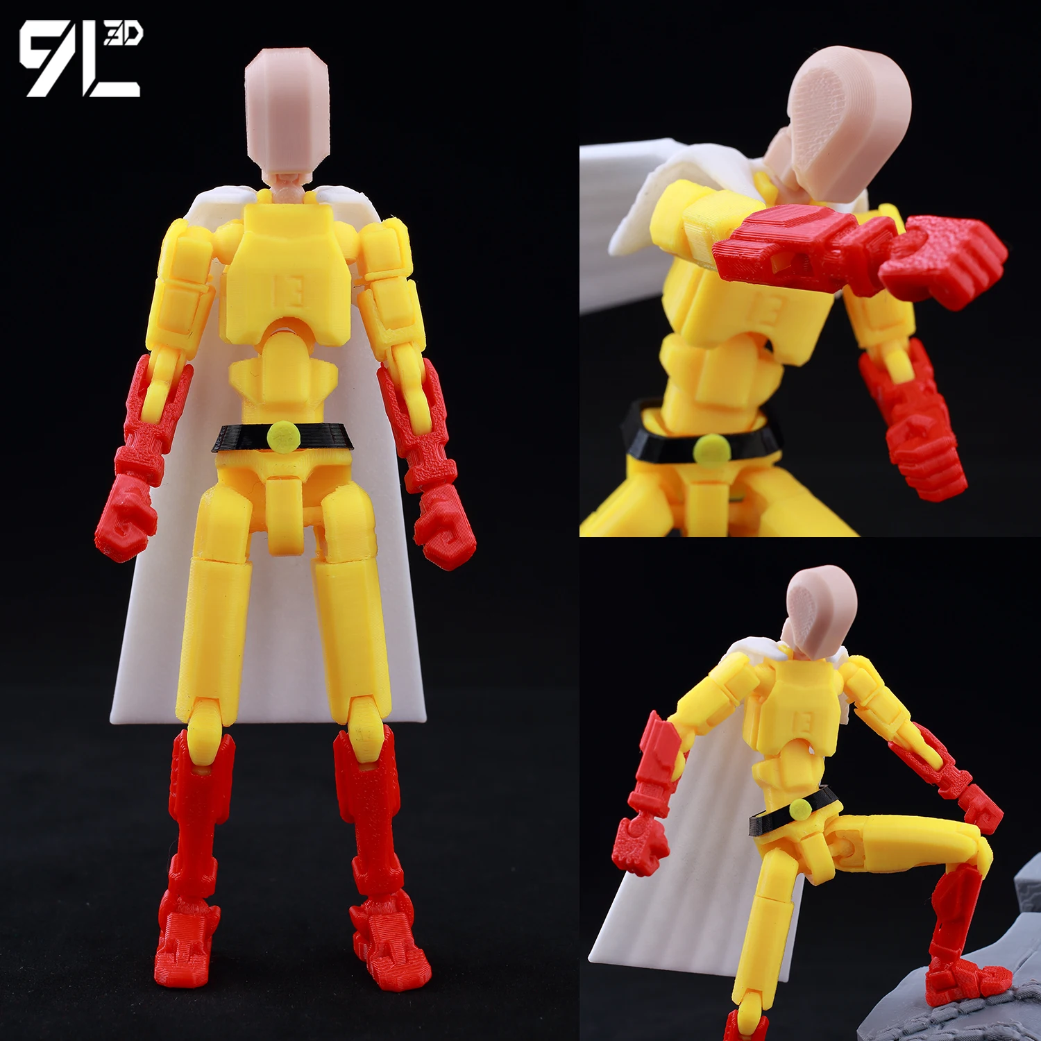 Фото 9L3D печатная 3D-фигурка Lucky Dummy 13 One-Punch Man, многосуставная позашляховая аниме-модель, коллекционный подарок для фанатов №1