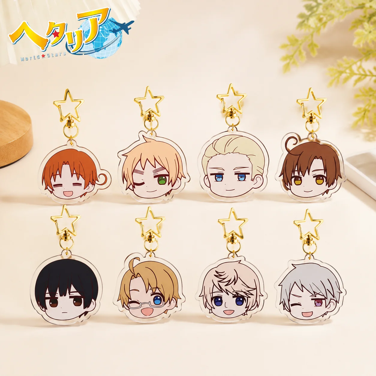 Фото Новейший акриловый брелок из серии Hetalia World Stars, Фелициано, Артур, Людвиг, Кику, Альфред, Иван, Гилберт, аниме-акриловая фигурка. №1