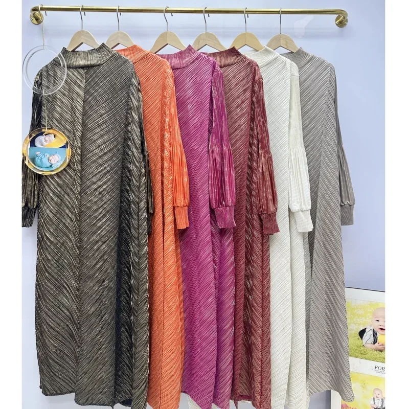 Плиссированные платья повседневные свободные модные элегантные с