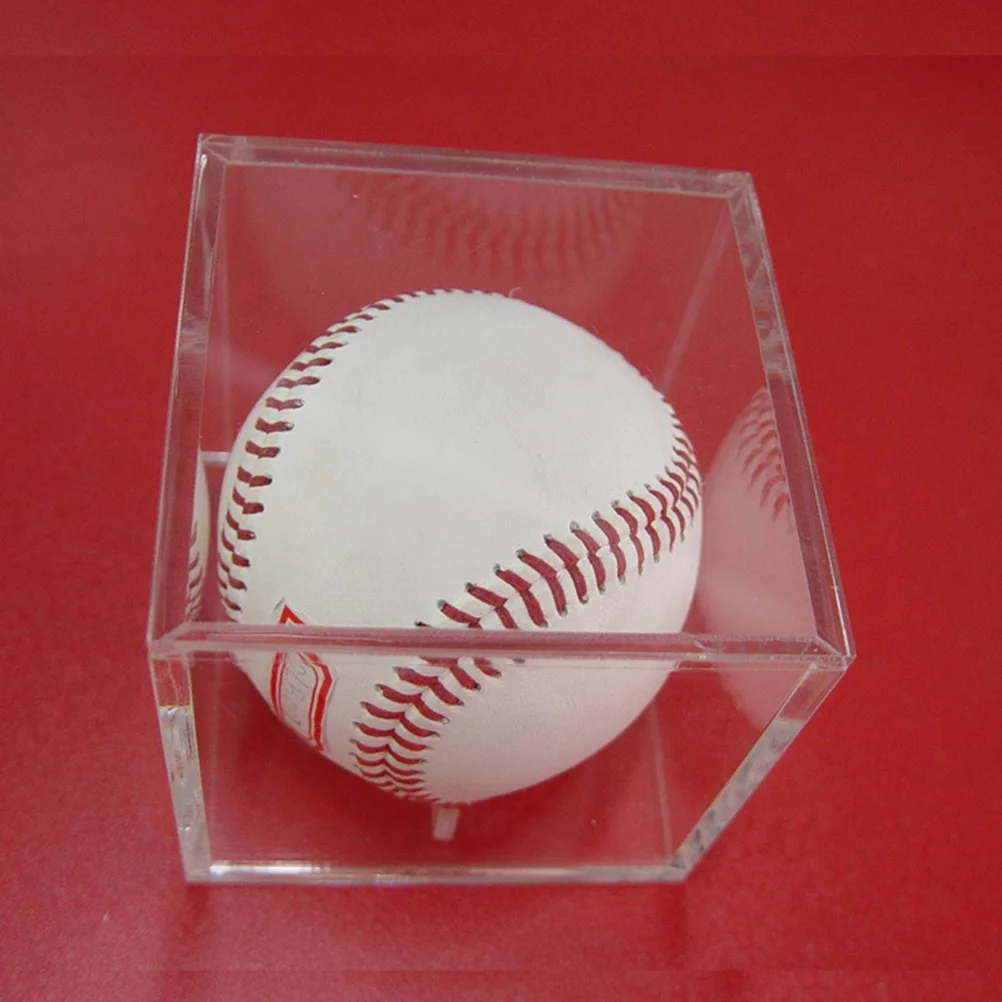 

Baseball Display Acrylic Cases Holder Boxes Caseball Stand Clearcube Showcase Cubes Box Football Autographuv Softball Figurine