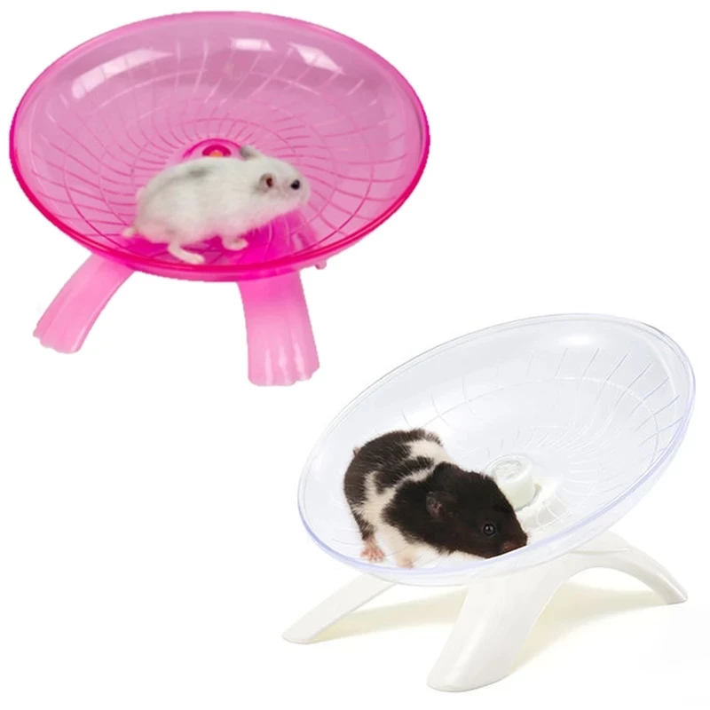 

1pcs Pet Hamster Running Wheel Mute Flying Saucer Steel Axle Wheel Running Disc Toys Cage Exercise Small Animals Accessories