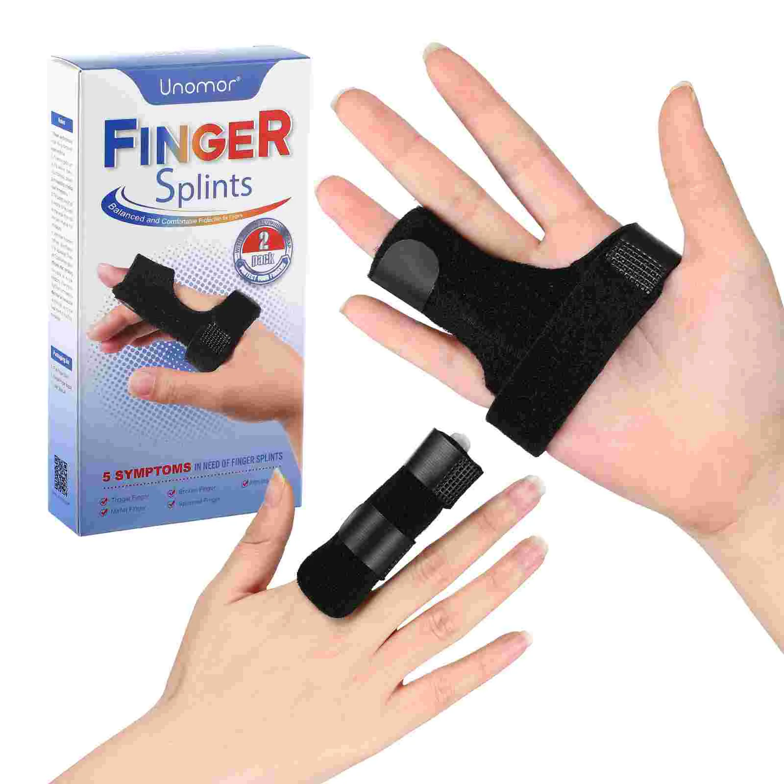 

2pcs Breathable Adjustable Finger Straightener Finger Splint for Trigger Finger Mallet Finger Arthritis