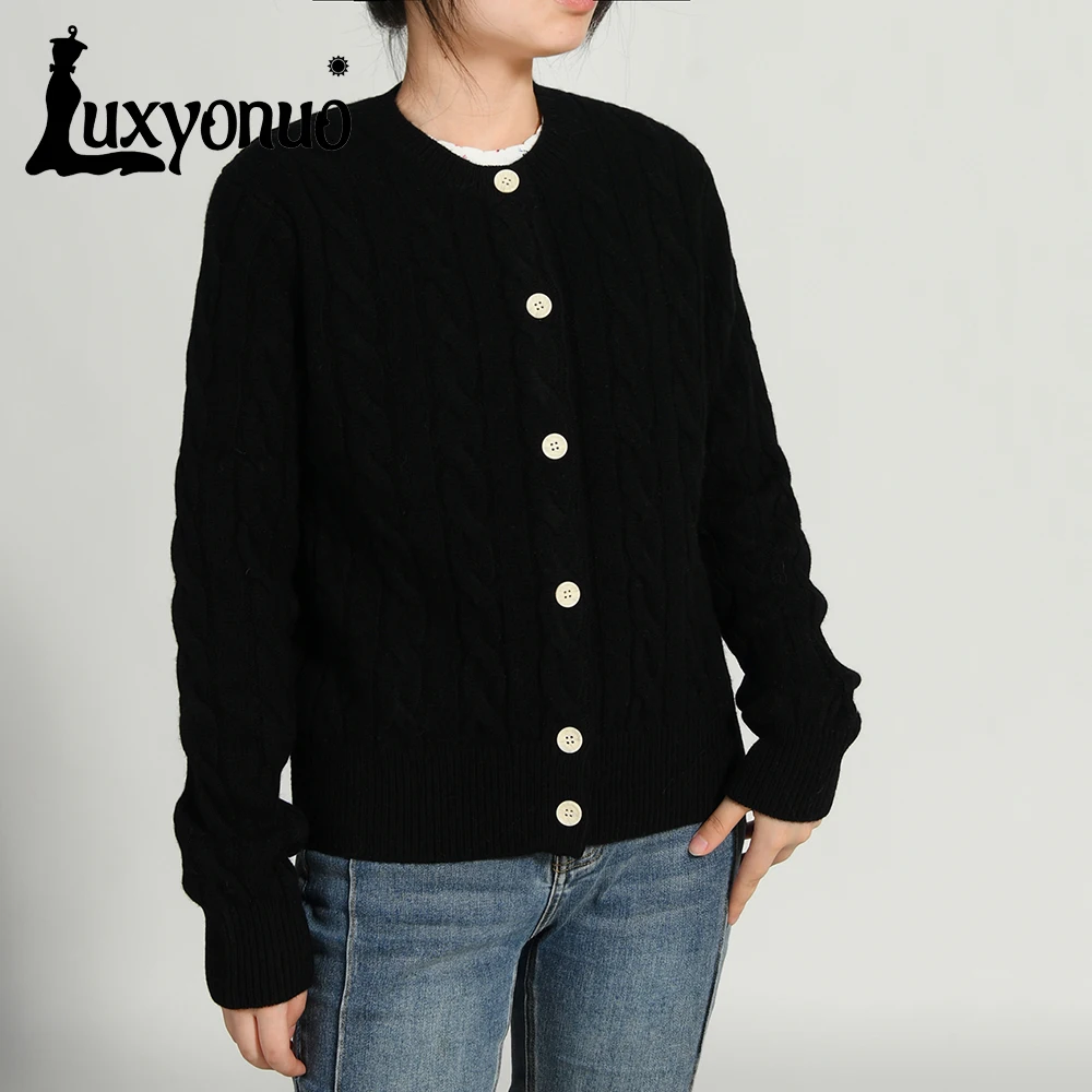 Женский кардиган Luxyonuo повседневный удобный шерстяной свитер женские осенние
