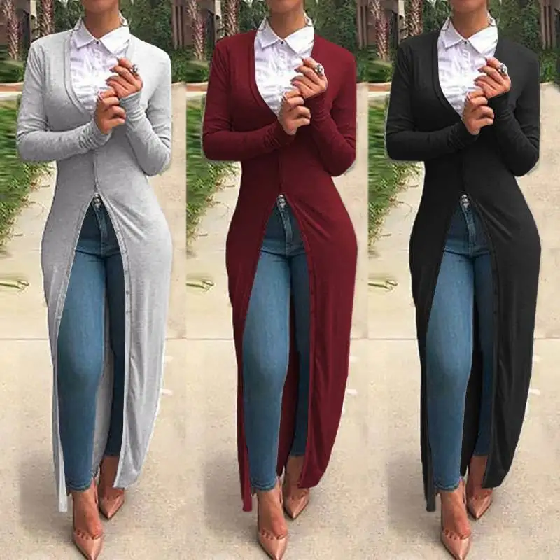 

Spring and Autumn New Irregular Long Sleeve Dress Casual Robe Coat Cardigan Long Sleeve Coat Women's Dress