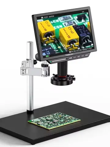 4K цифровой микроскоп для пайки TM4K Flex Arm 2000X HDMI микроскоп ремонт электроники 10 "ЖК-монета микроскоп 64 ГБ