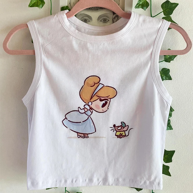 Новый жилет Kawayi укороченный топ Y2k рубашка на бретелях женская милая футболка