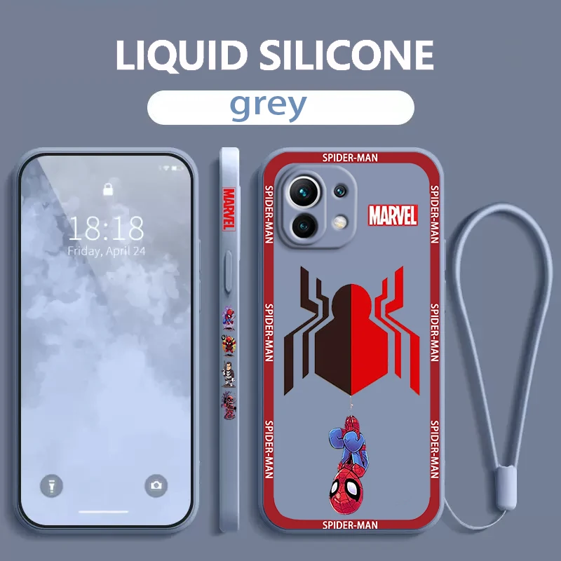 

SpiderMan Iron Man Logo Xiaomi Phone Case For Mi 13 12S 12 12T 12X 11i 11T 11 10S 10T Pro Lite Ultra Liquid Left Rope